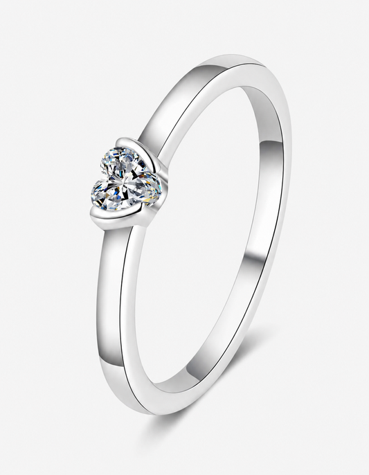 Heart-Shaped Moissanite Solitaire Ring