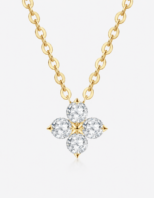 Moissanite Four Leaf Clover Pendant Necklace