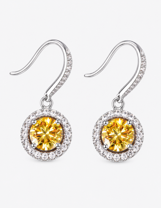 Platinum-Plated 2 Carat Moissanite Drop Earrings