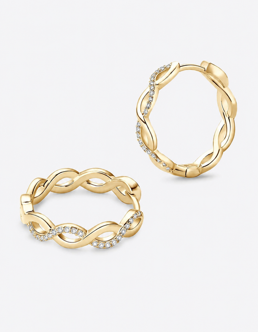 Moissanite Crisscross Hoop Earrings