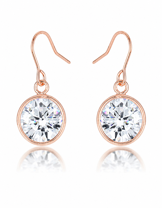 5.5 Ct Rose Gold CZ Drop Earrings
