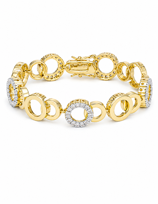 Circle Bijoux 7 Inch Two Tone Bracelet