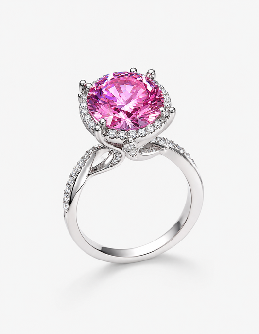 5 Carat Moissanite Halo Engagement Ring
