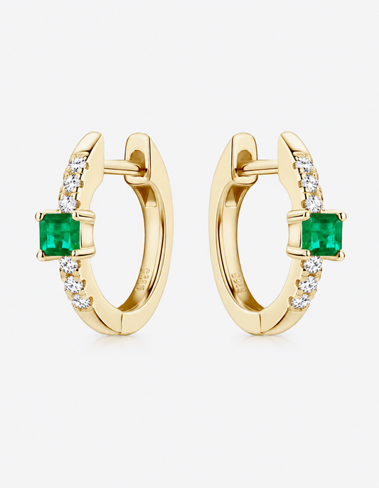 Lab-Grown Emerald Earrings