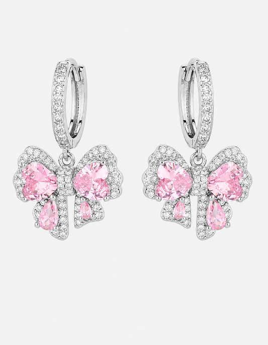 Zircon Bowknot Drop Earrings