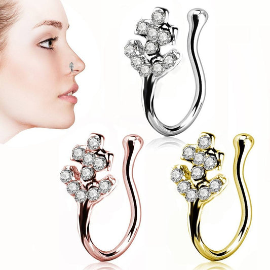Non-punching Nose Ring Copper Alloy Set