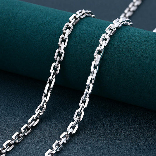 Jewelry Body Chunky Chain Solid 925 Sterling Silver Diamond Cut Ice Paperclip